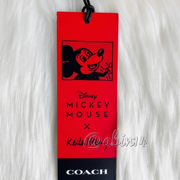 NWT Coach Disney Mickey Mouse X Keith Haring Cosmetic Pouch Makeup Bag Case - Picture 2 of 5
